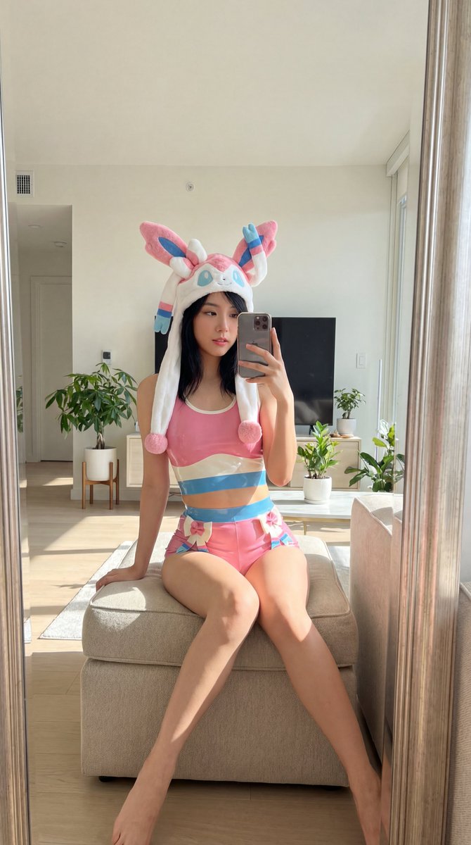 Blackpink Jisoo Sylveon 服装镜子自拍 生成效果示例