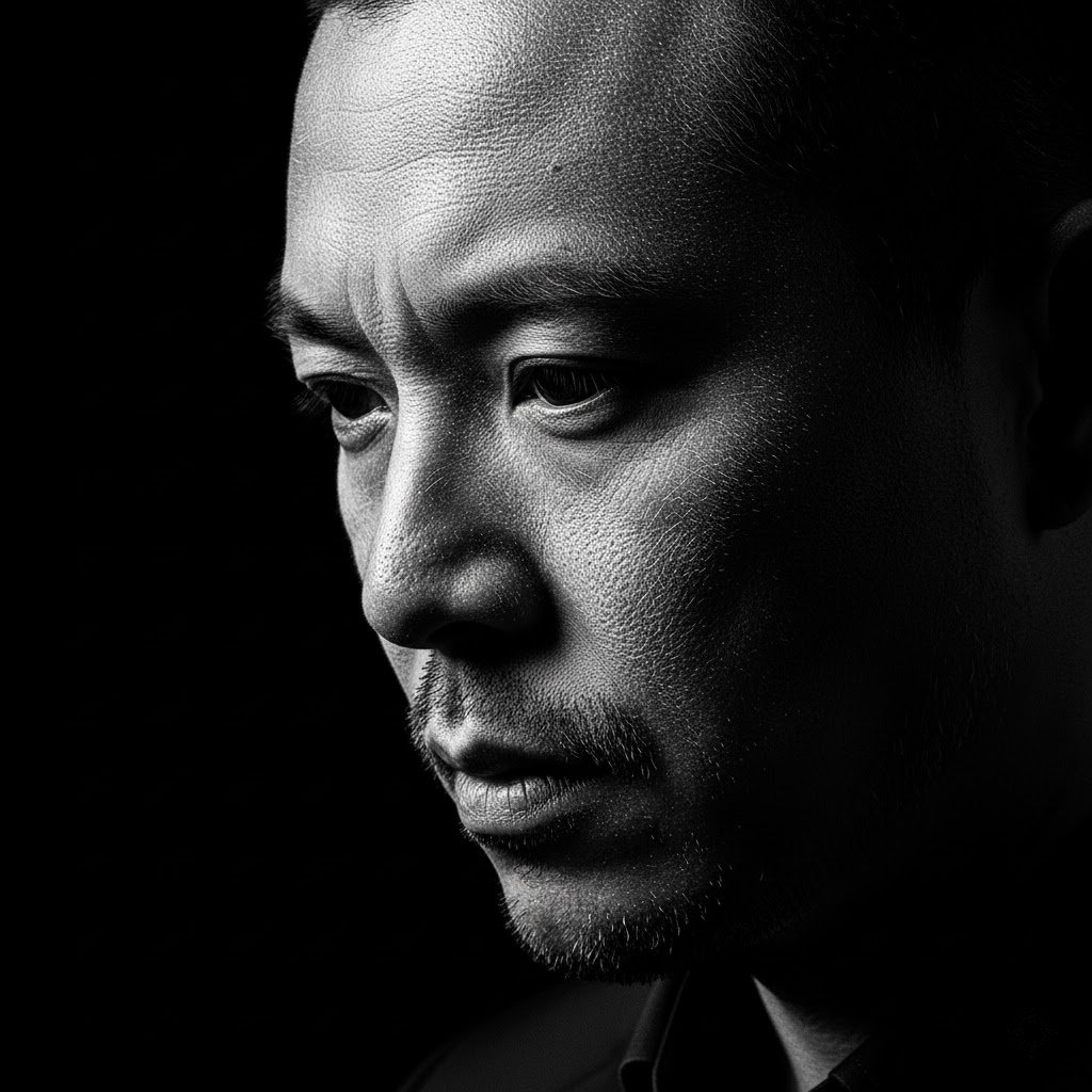 高对比度黑白木刻肖像 生成效果示例