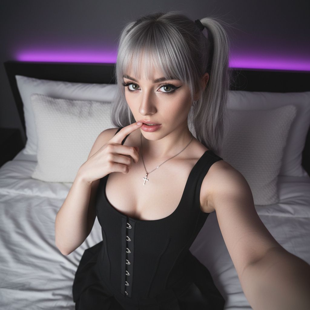 E-girl 闪光灯高角度自拍 生成效果示例