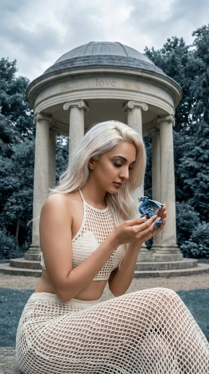白金头发和蛇的女人 生成效果示例