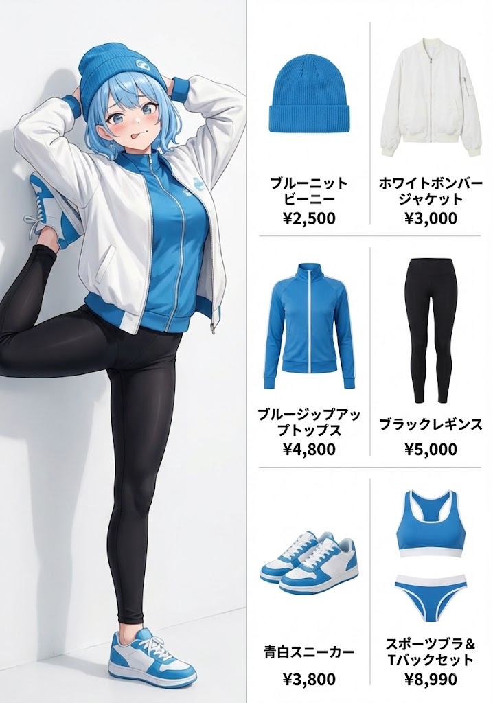 OOTD（每日服装）时装图提示 生成效果示例