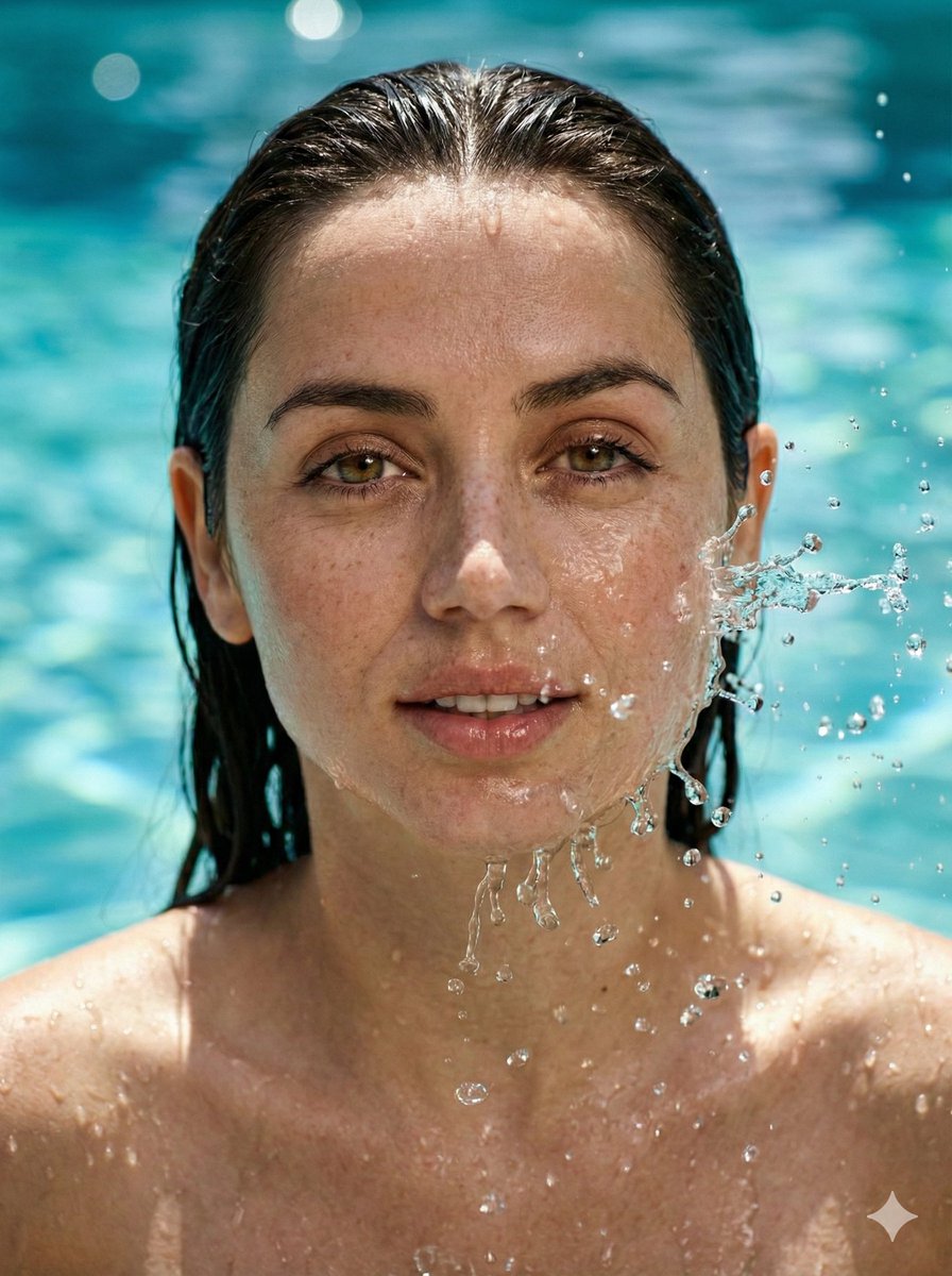 焦散光高速湿肖像 (Sydney Sweeney)生成效果示例