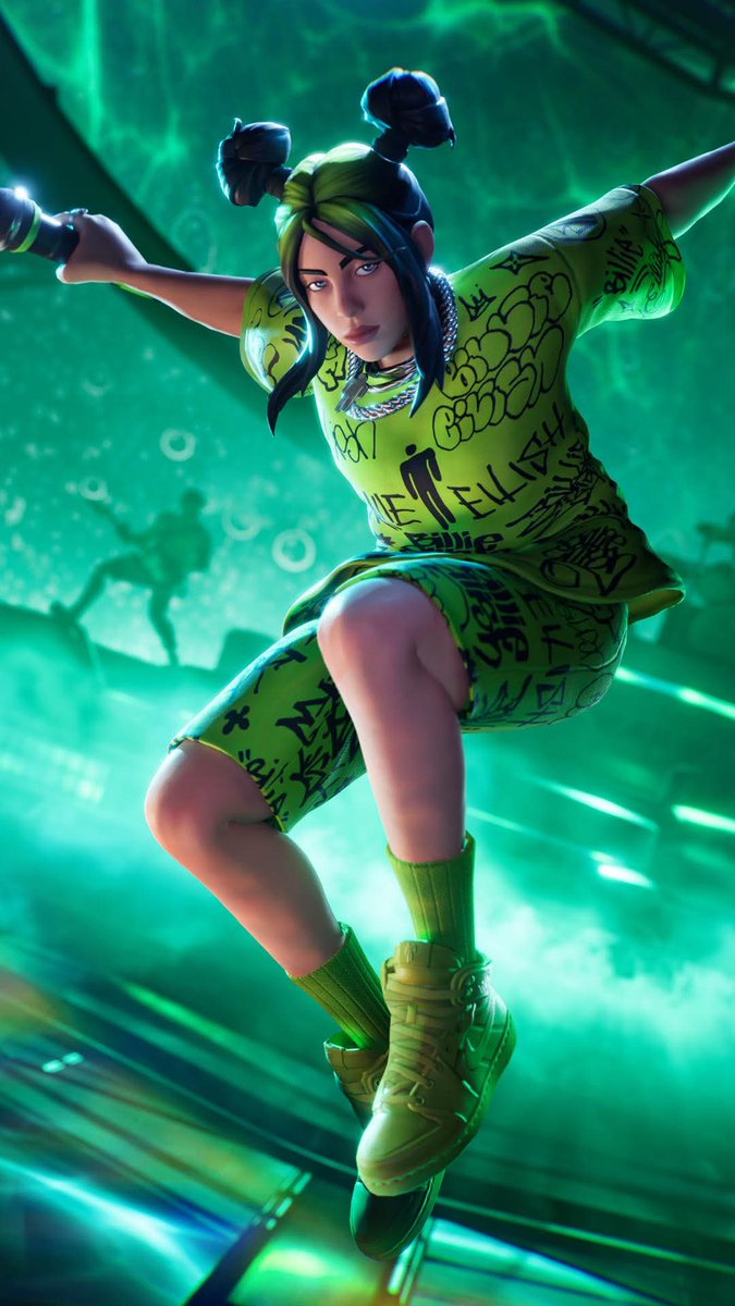Billie Eilish Fortnite 风格 3D 角色渲染 生成效果示例