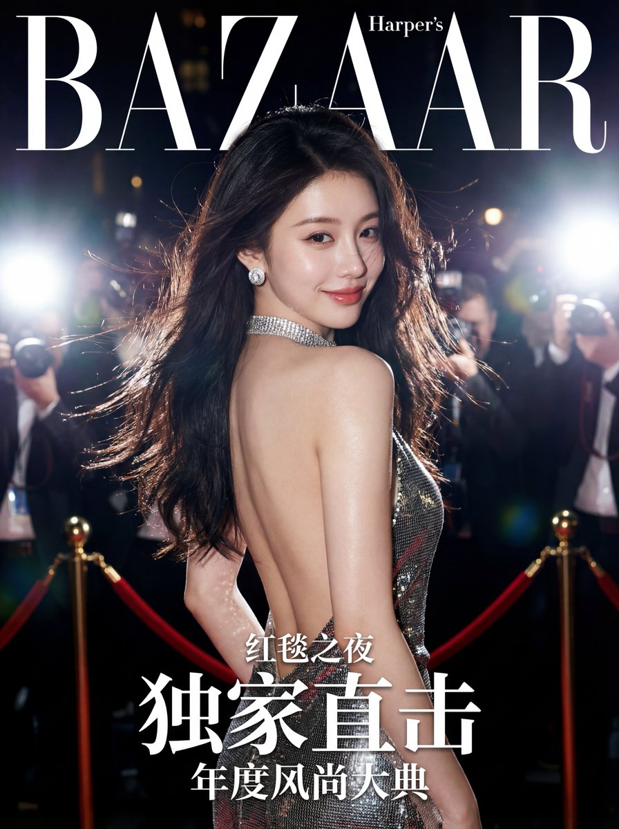 Met Gala 红地毯杂志封面提示 生成效果示例