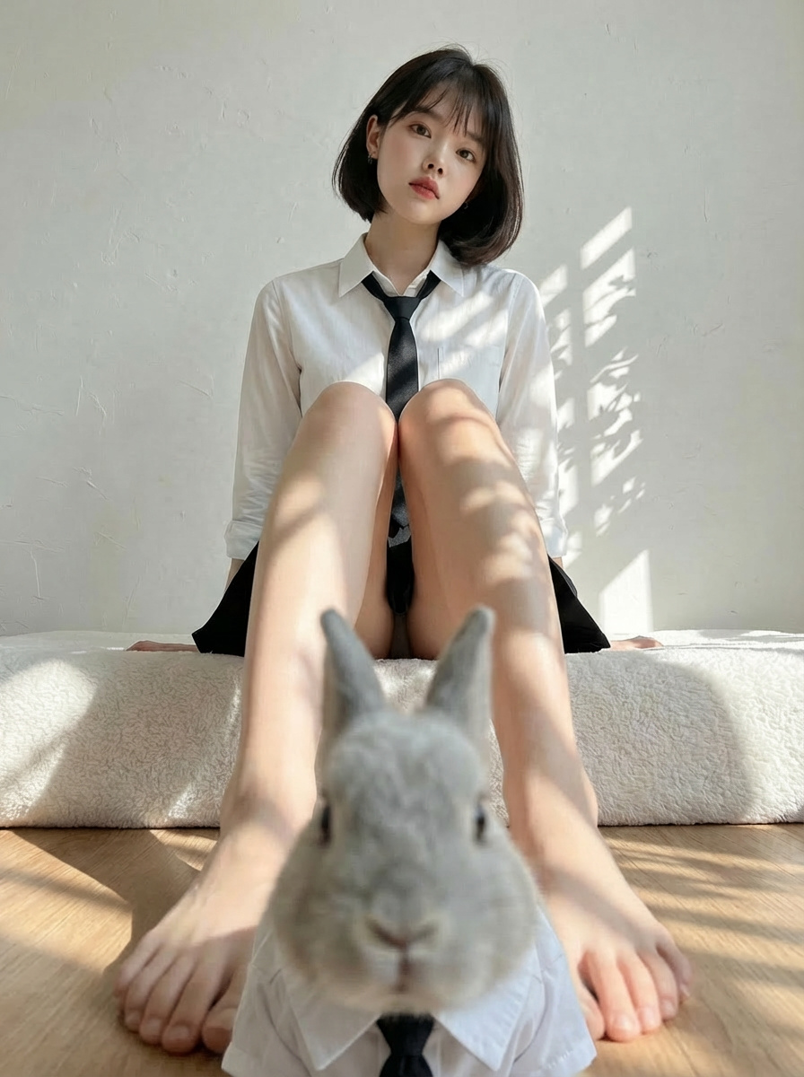 兔子穿着一模一样的衣服 生成效果示例