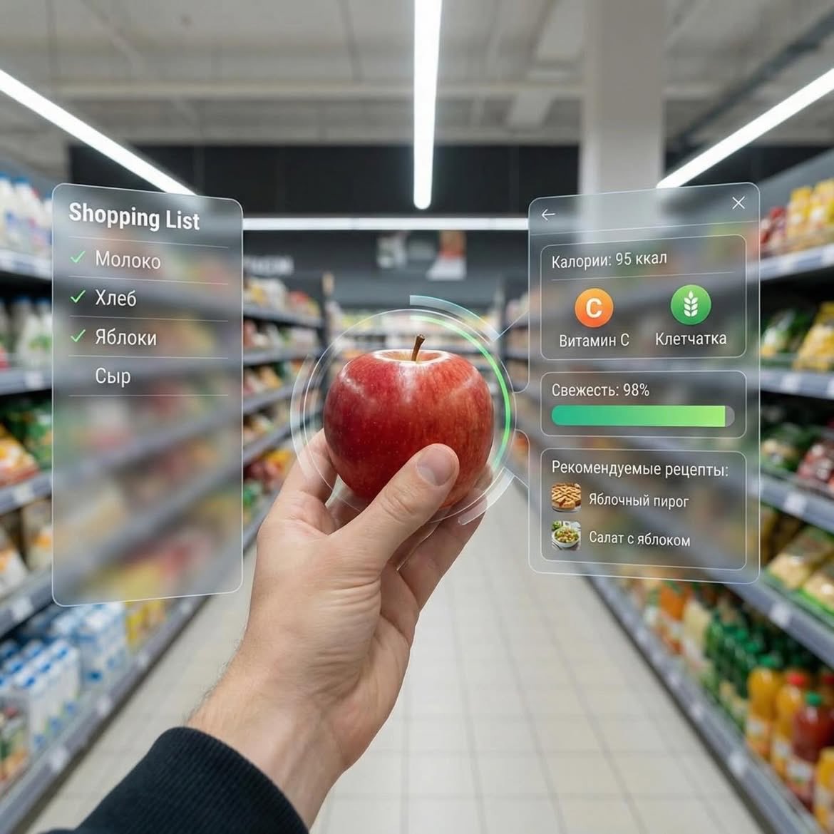 食品上的增强现实用户界面覆盖 生成效果示例