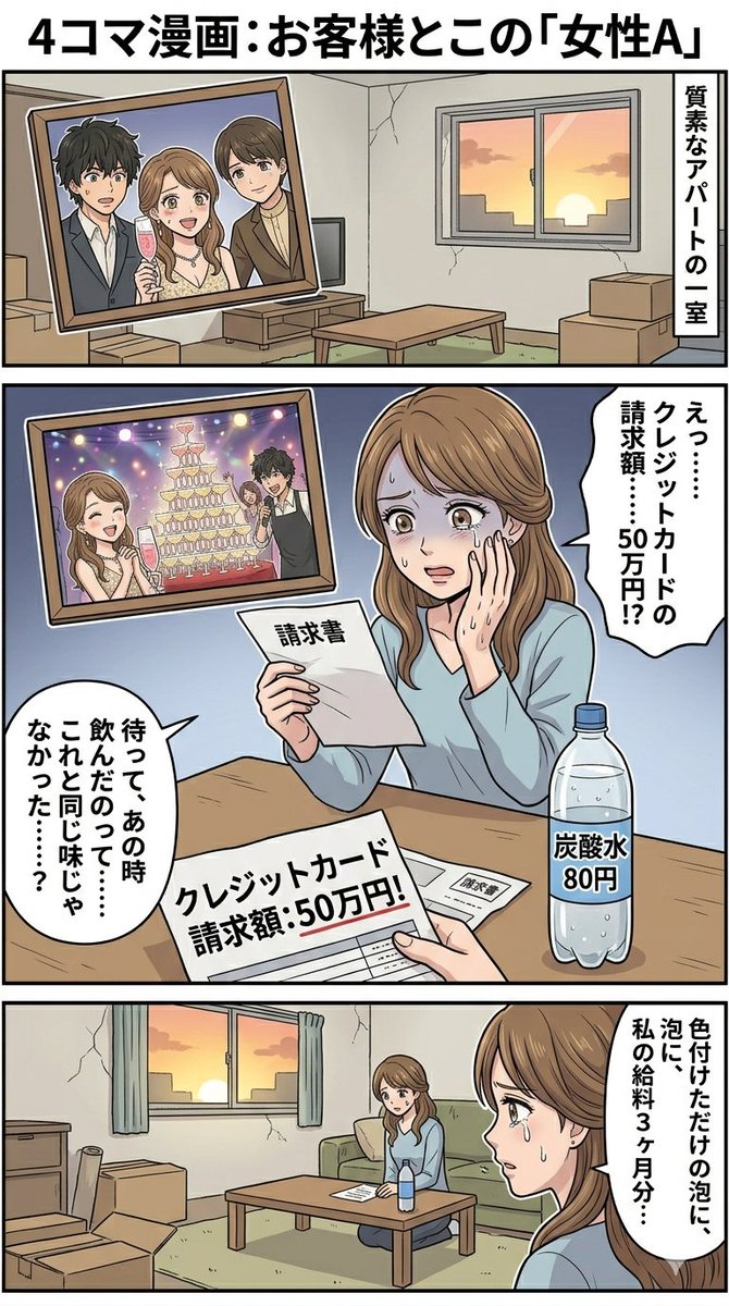 四格漫画：5000日元成本的传说 生成效果示例
