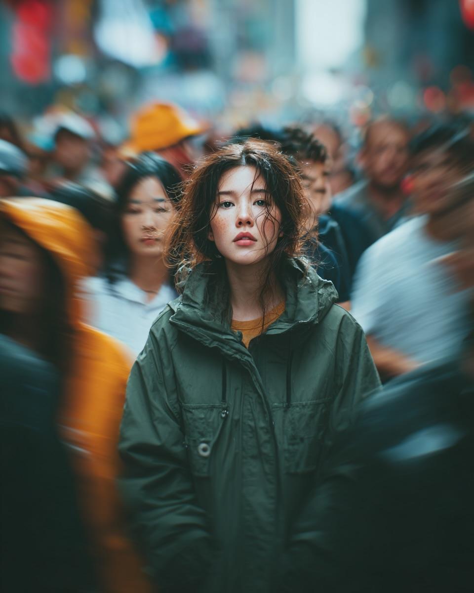 带有运动模糊的坦率街头肖像 生成效果示例