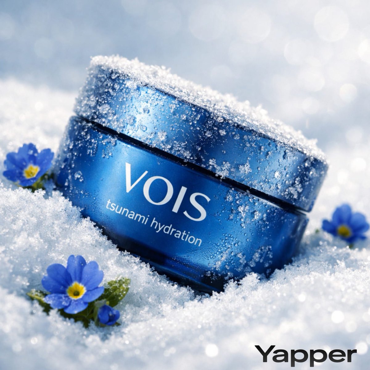 雪地里逼真的护肤品摄影 生成效果示例