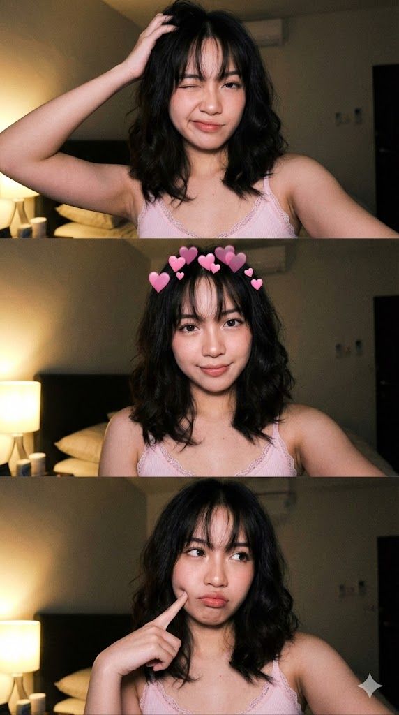 Jenna Ortega 相似垂直三联自拍的 JSON 提示 生成效果示例