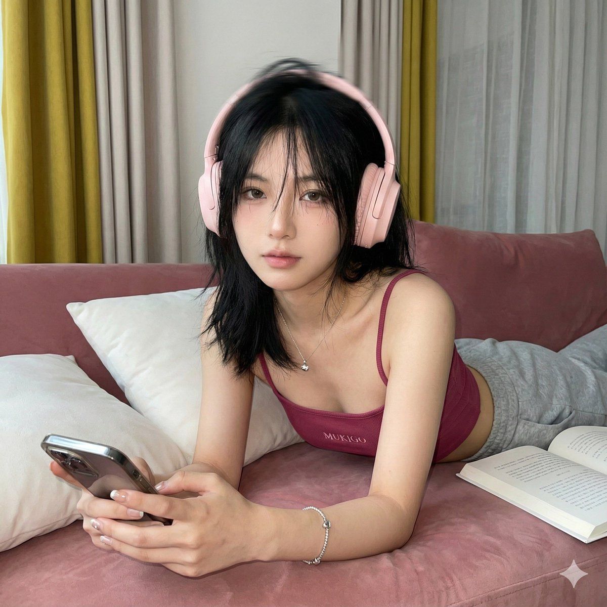诱人沙发自拍提示 生成效果示例