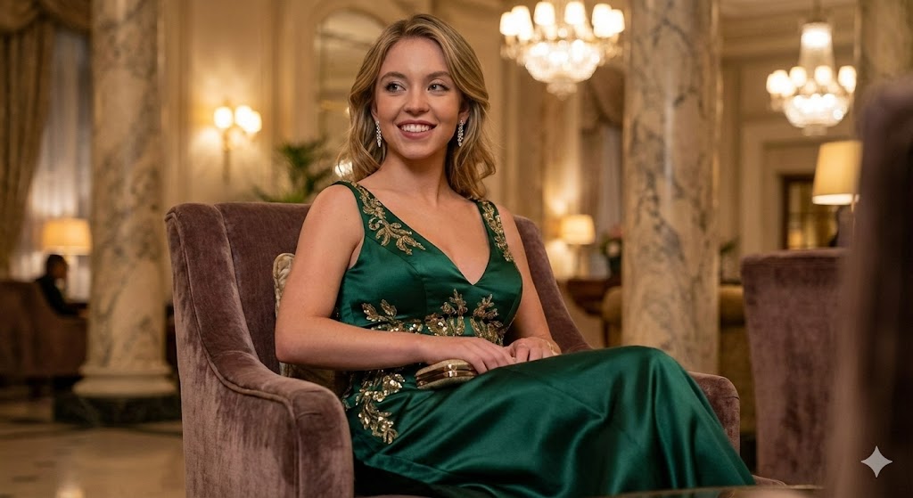 Sydney Sweeney 衣柜选择生成器（4 个场景） 生成效果示例