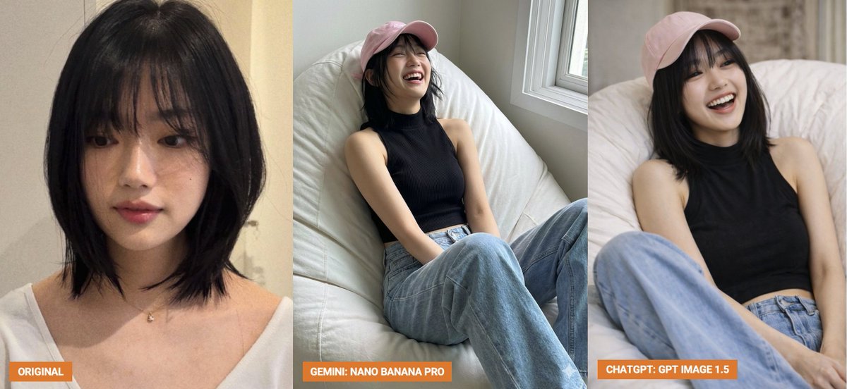 真实感女人在豆袋上大笑 生成效果示例