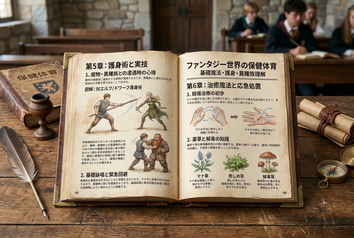 用于生成虚构教科书页面的模板 生成效果示例