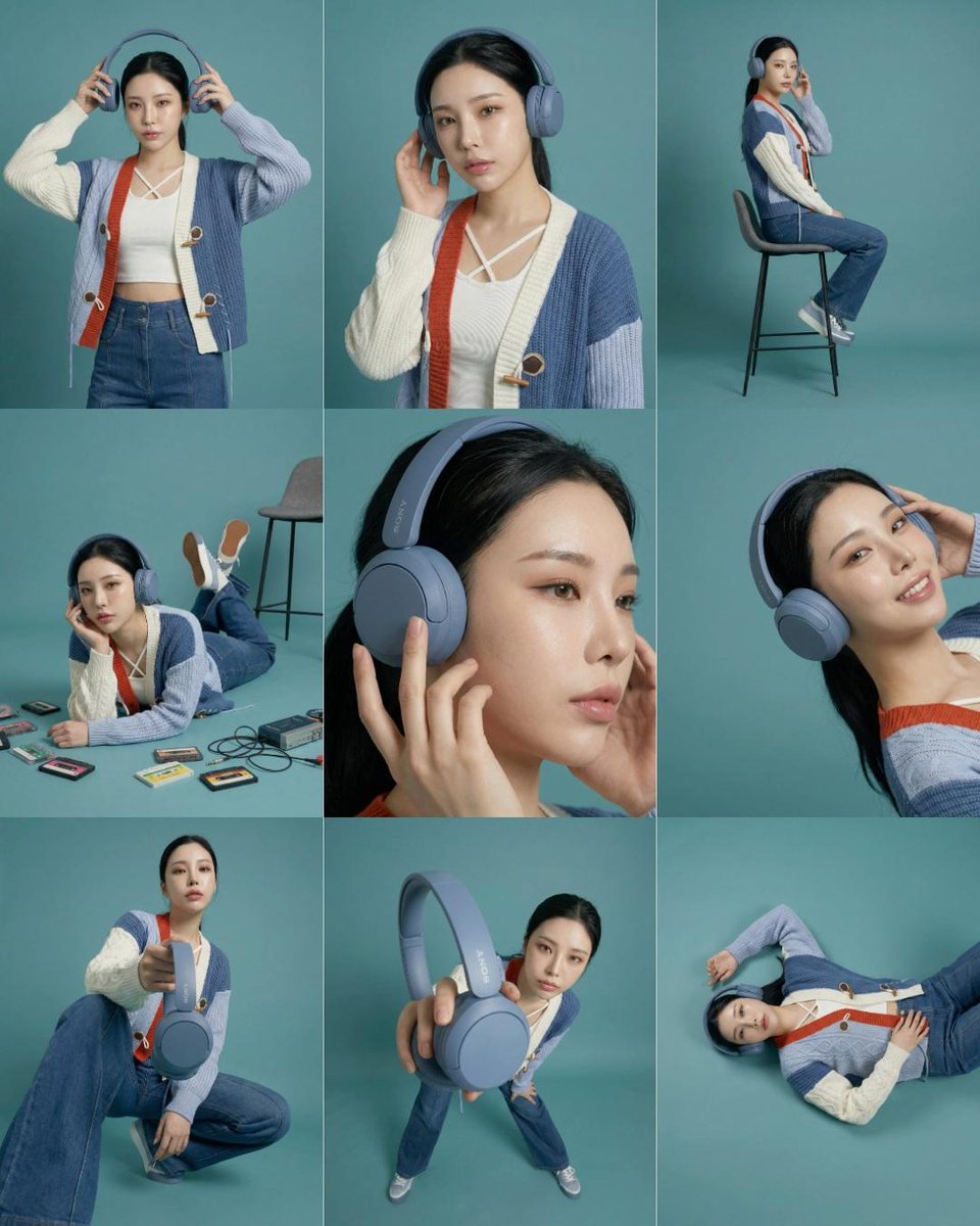 年轻东亚女性的 3x3 故事板网格 生成效果示例