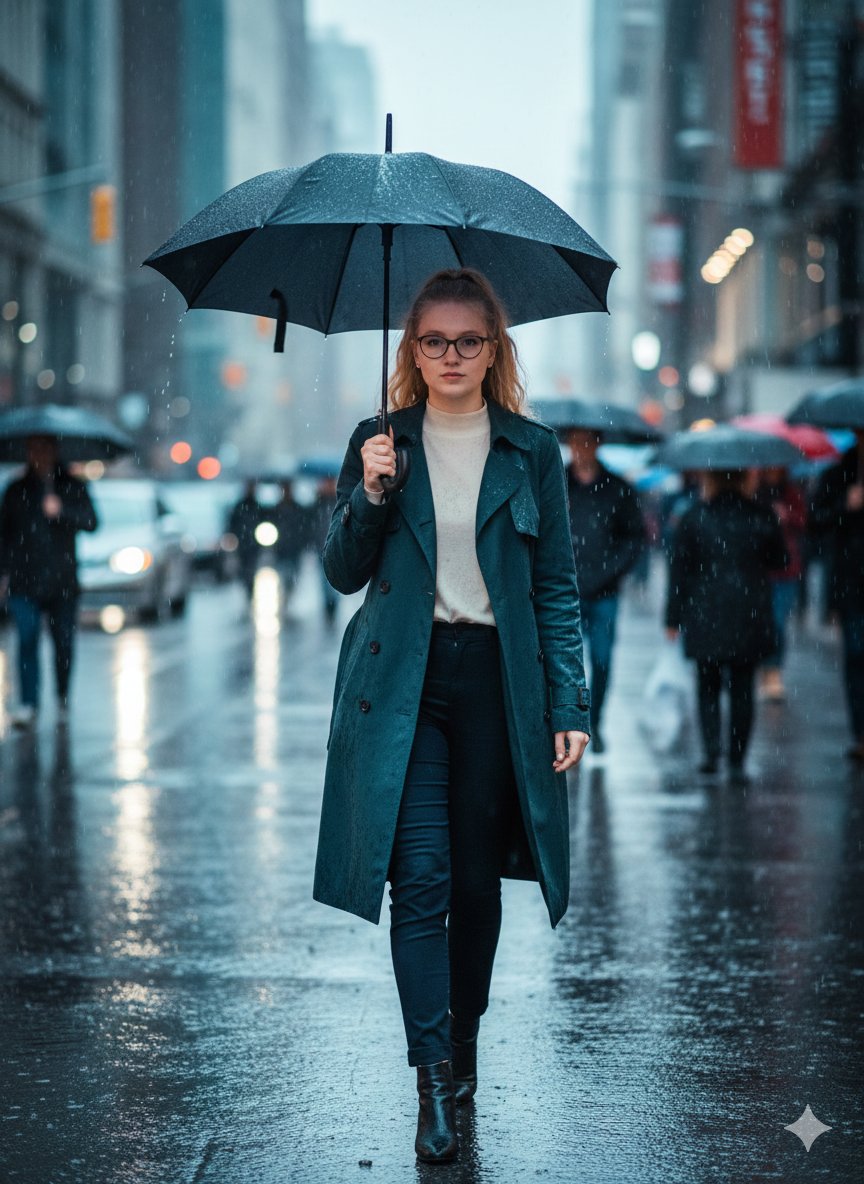 电影雨街照片提示 生成效果示例