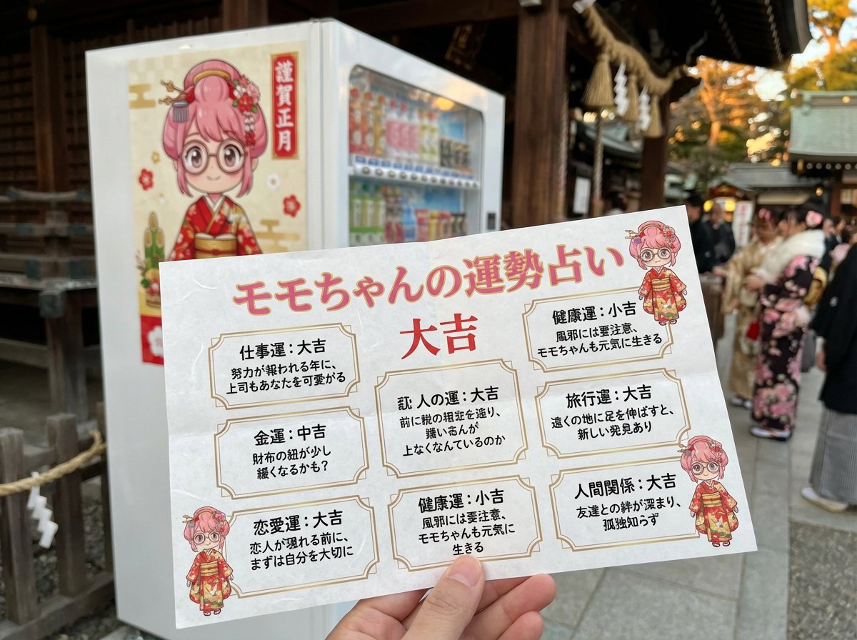 Omikuji（福签）生成提示与字符集成生成效果示例