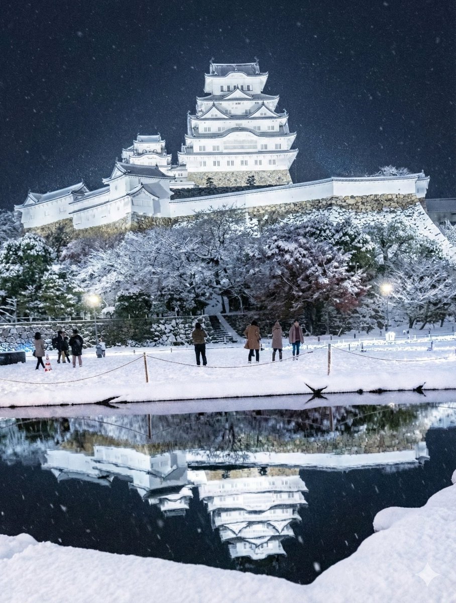镜花水月风格的雪姬路城 生成效果示例