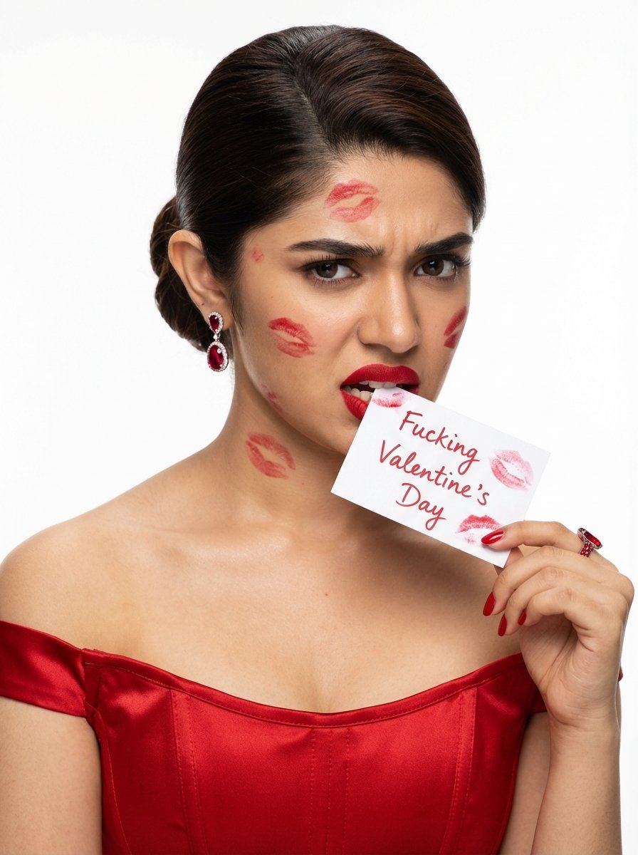 恼怒的 Krithi Shetty 情人节美女肖像 生成效果示例