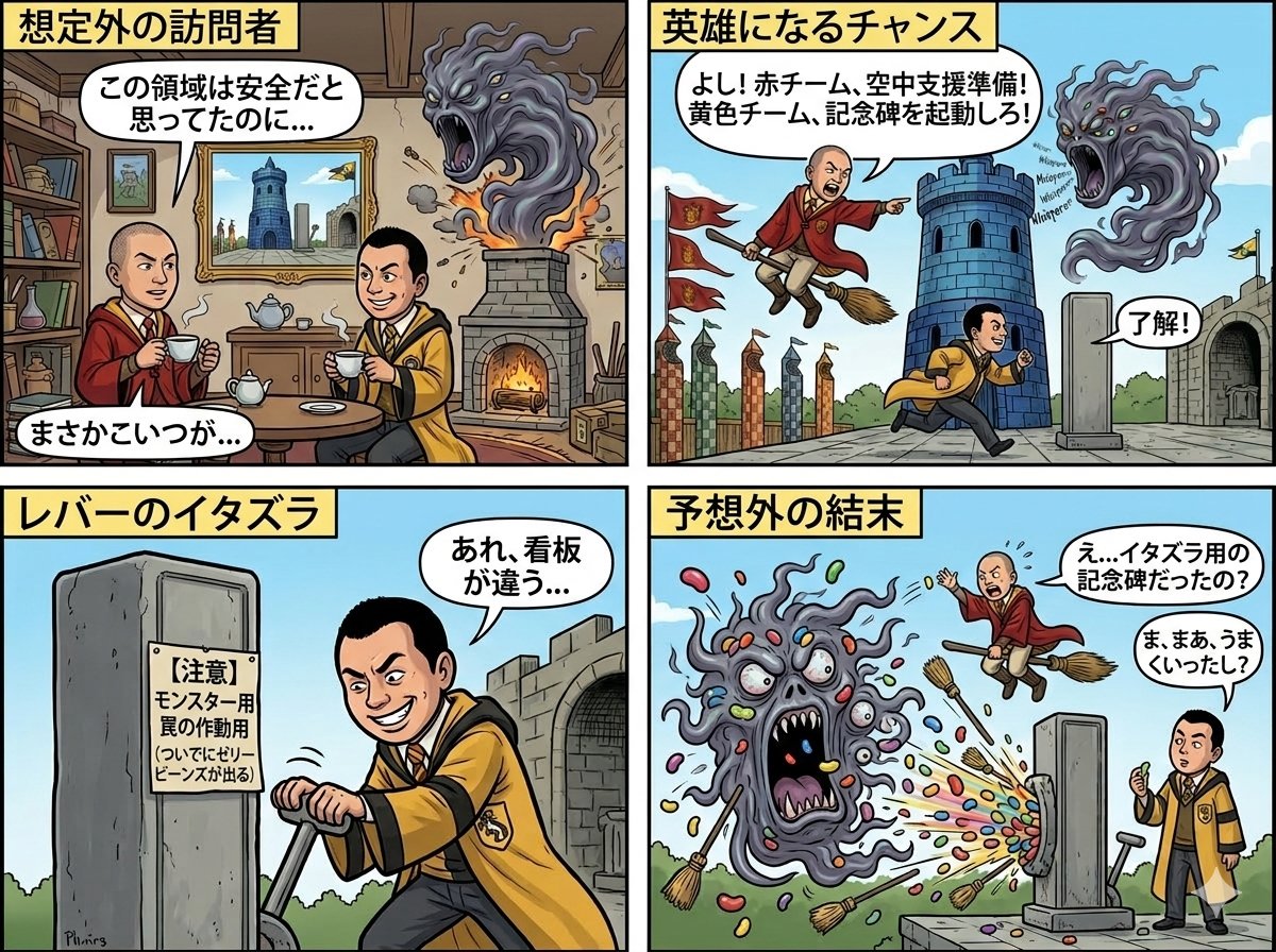 四格漫画：魔法部的审判 生成效果示例