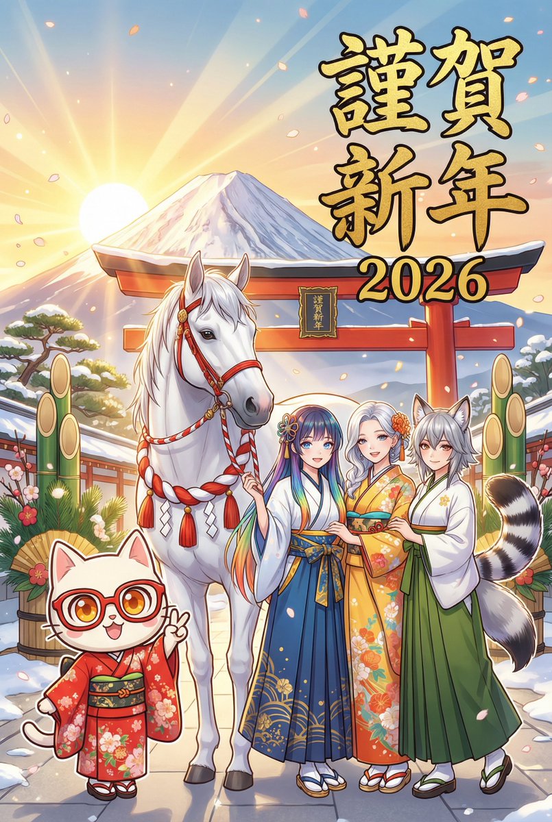 带有字符同步和排版的新年贺卡生成 生成效果示例