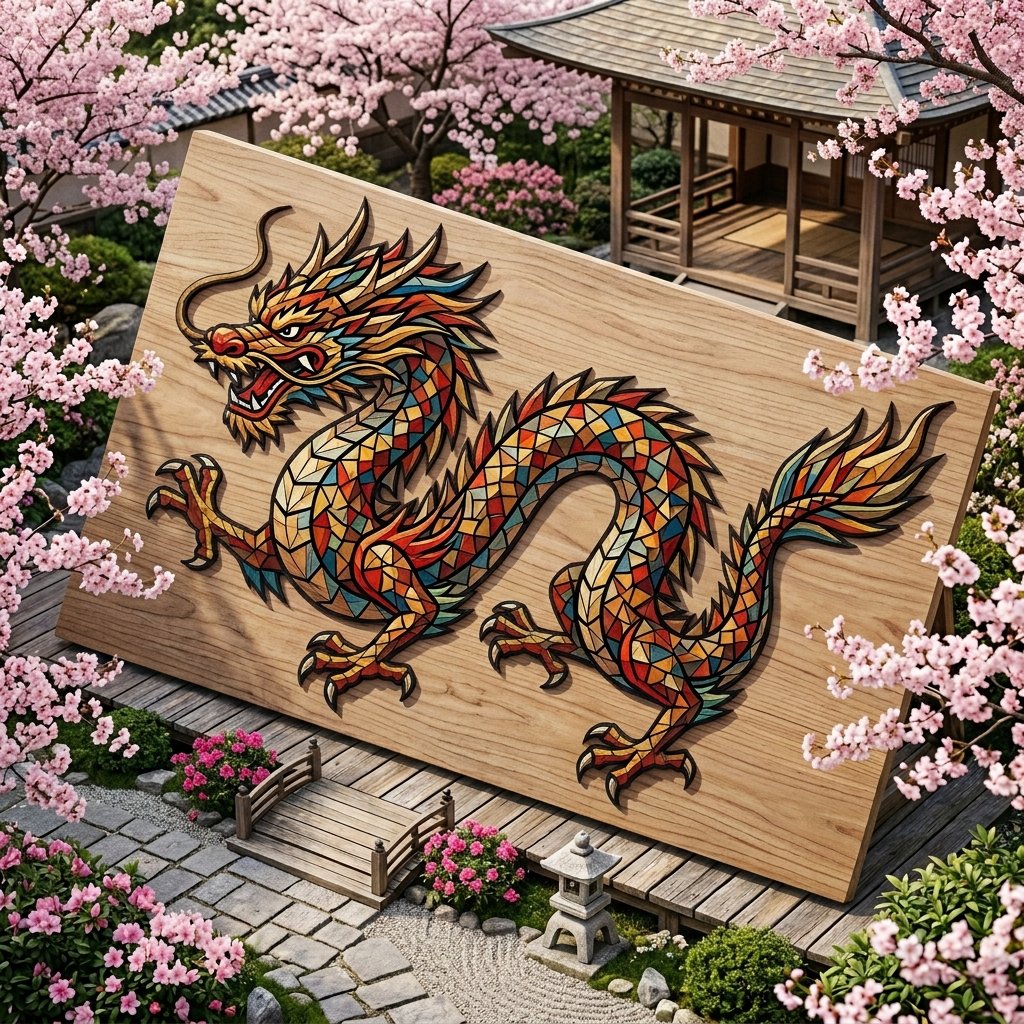 中国龙木马赛克 生成效果示例