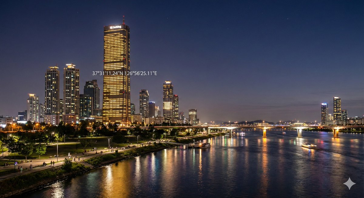 通过坐标查看摩天大楼夜景 生成效果示例