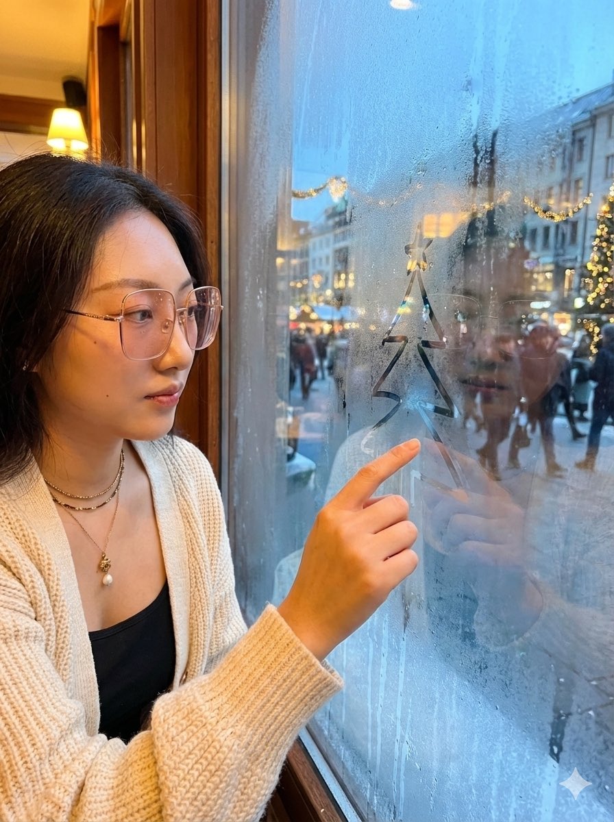 圣诞窗凝结涂鸦肖像 生成效果示例