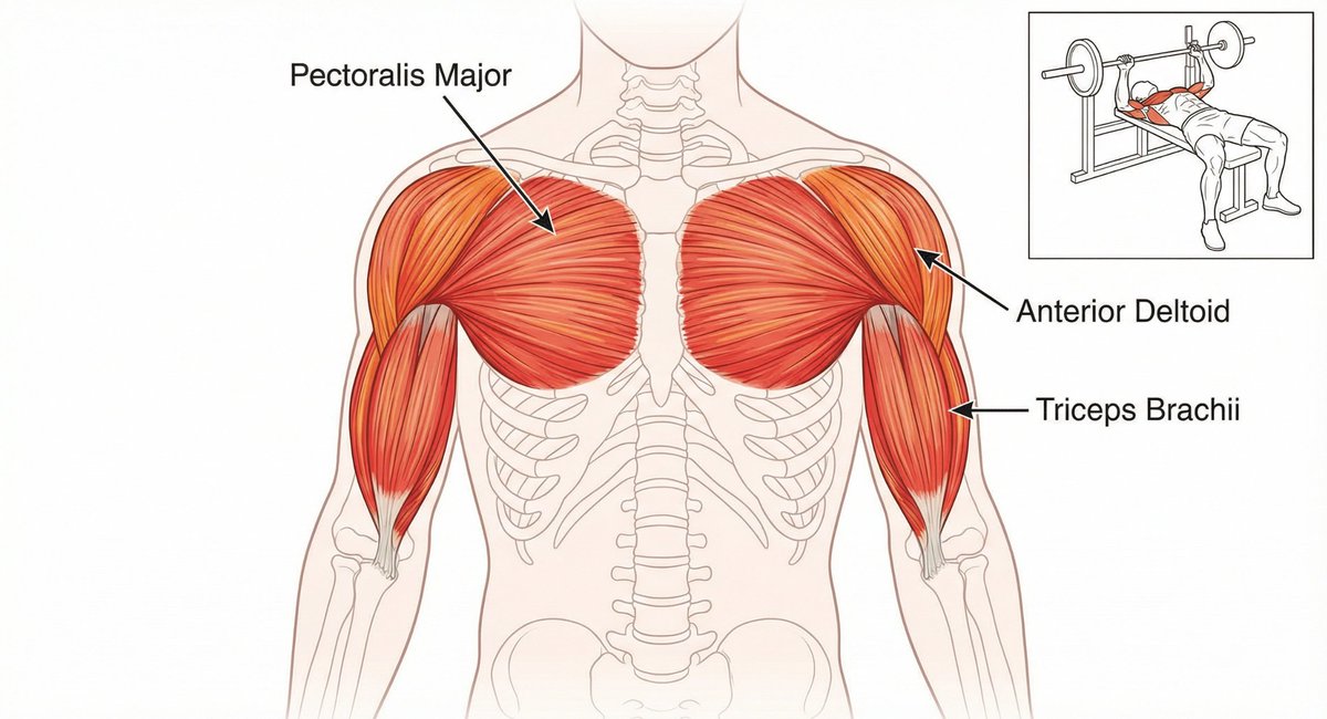 卧推肌肉图 生成效果示例