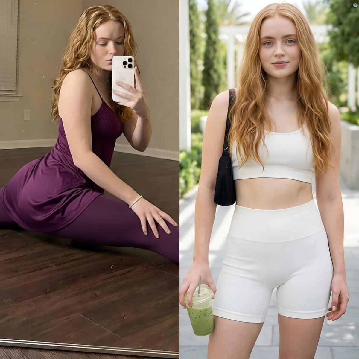 Sadie Sink 纯白优雅肖像 生成效果示例