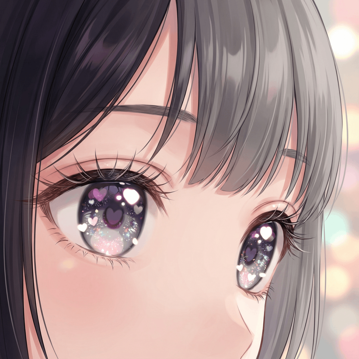 现代萌动画少女眼睛的插图 生成效果示例
