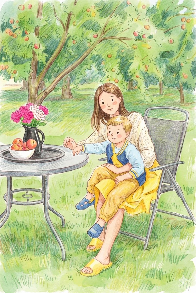 儿童书籍风格彩色铅笔和水彩插图 生成效果示例