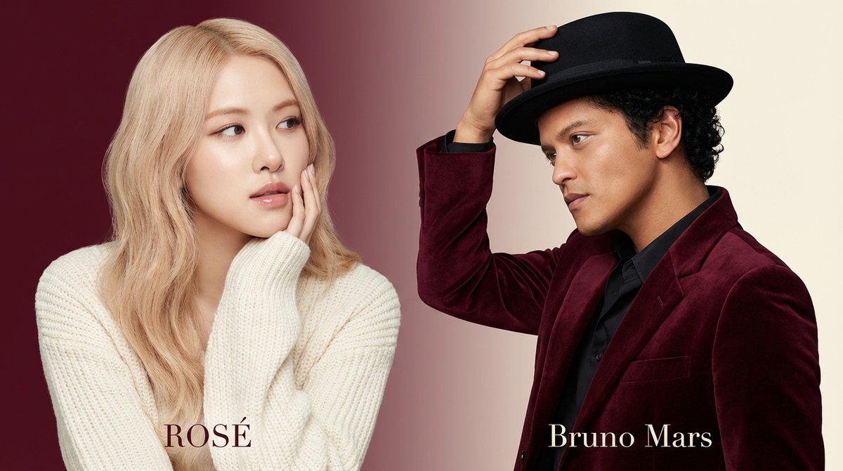 ROSÉ 和 Bruno Mars 双连画英雄形象 生成效果示例