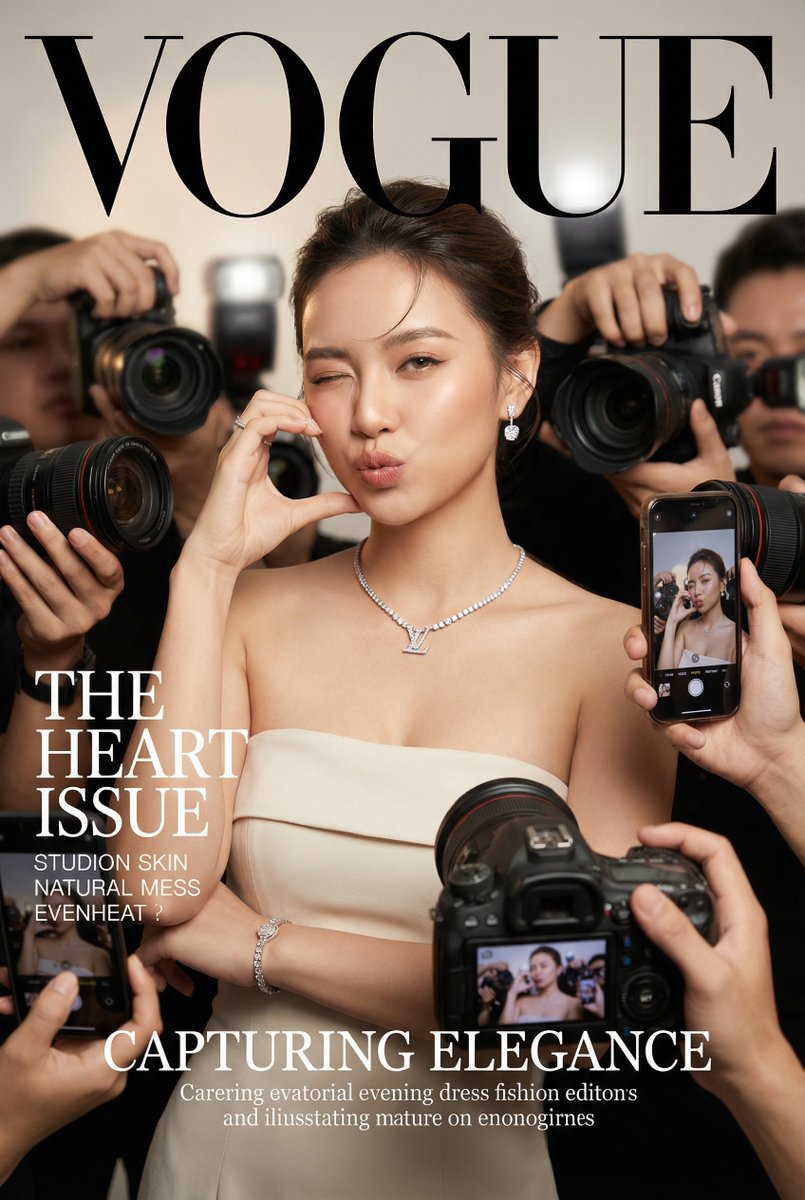 《Vogue》封面与狗仔队换脸肖像 生成效果示例