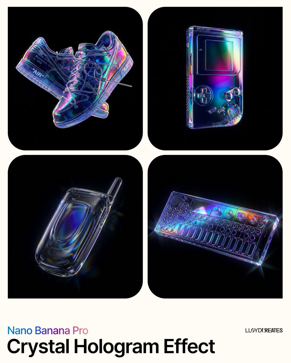 水晶全息产品摄影提示 生成效果示例