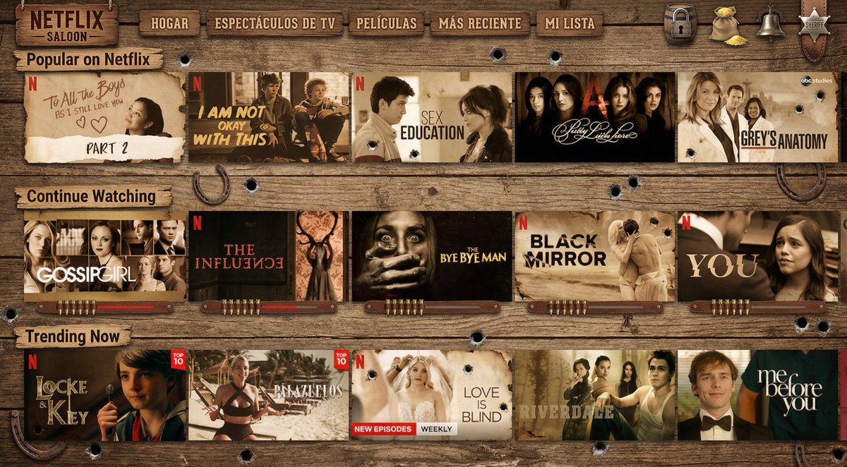将Netflix屏幕变成西方版本 生成效果示例