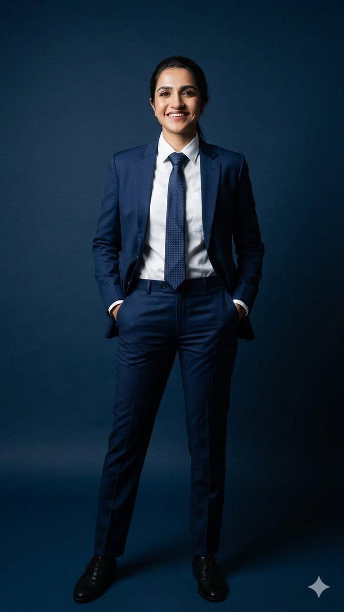 海军西装肖像的女商人 生成效果示例