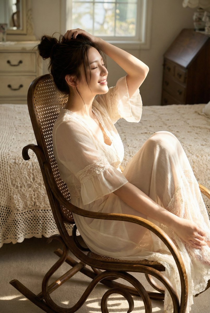 穿着复古蕾丝连衣裙的女人的逼真肖像 生成效果示例