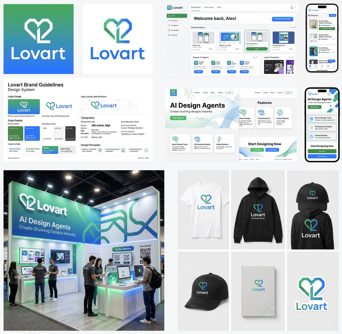 多步骤设计生成提示“Lovart”品牌 生成效果示例