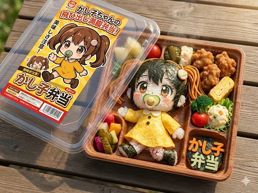 角色车站便当（午餐盒）产品拍摄生成效果示例