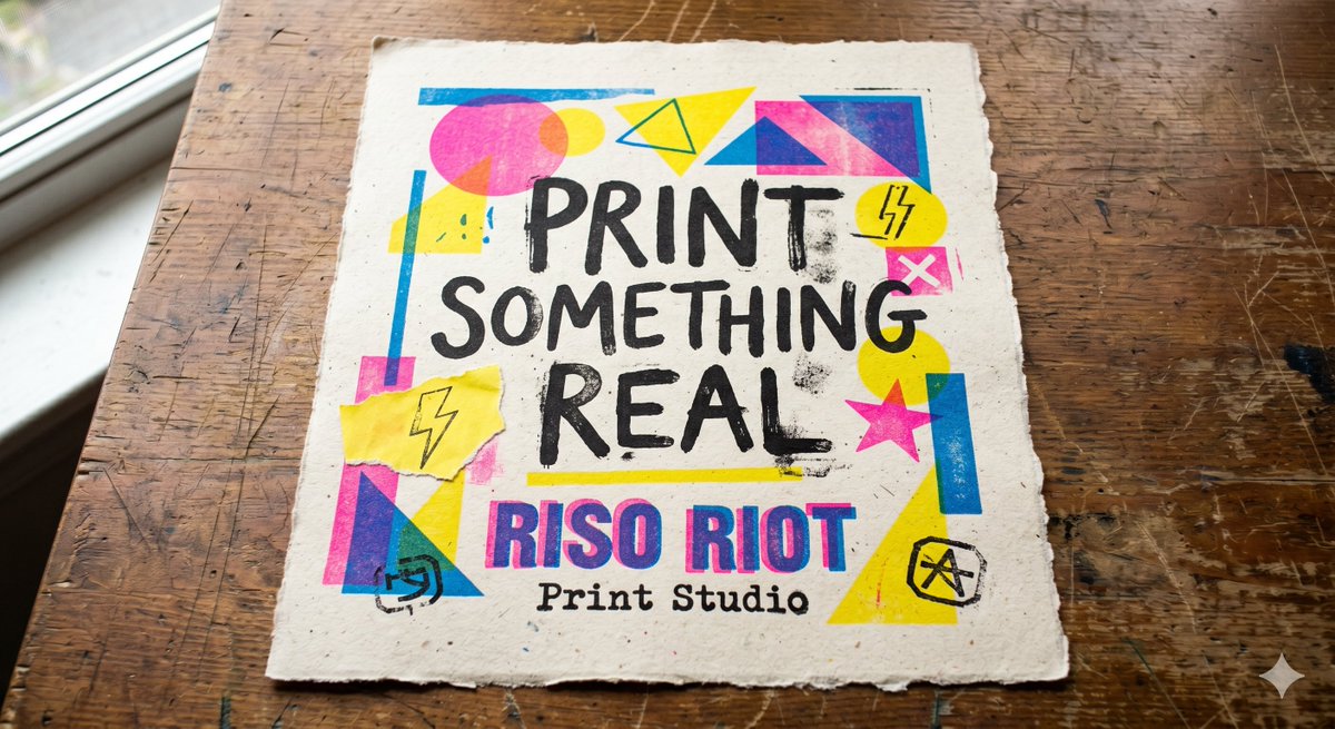 触觉 Risograph 工作室海报 生成效果示例