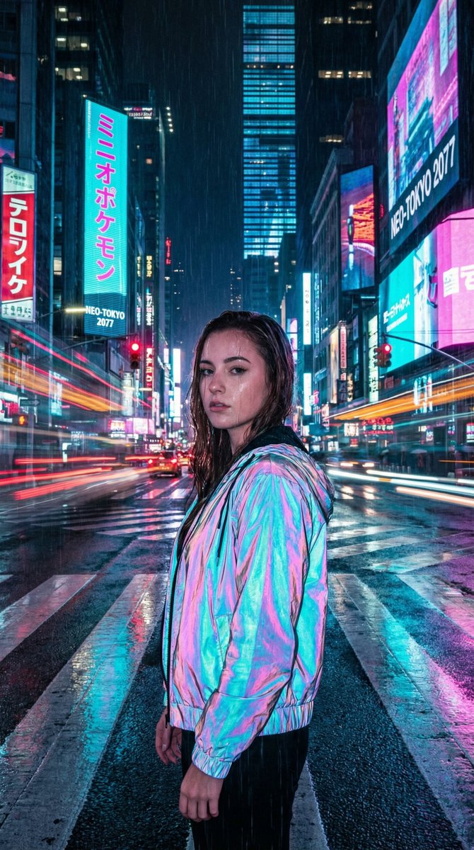 赛博朋克城市夜景生成效果示例