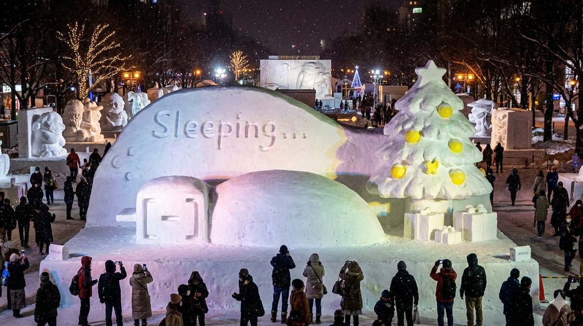 不愿离开被窝的雪像 生成效果示例