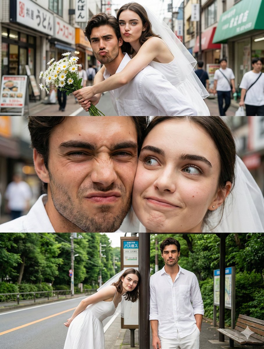 情侣照片转换提示（婚礼/婚前）生成效果示例