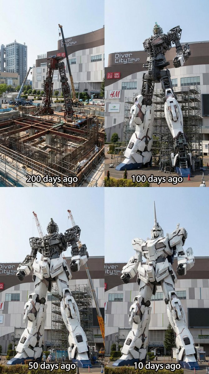台场高达建造过程可视化 生成效果示例
