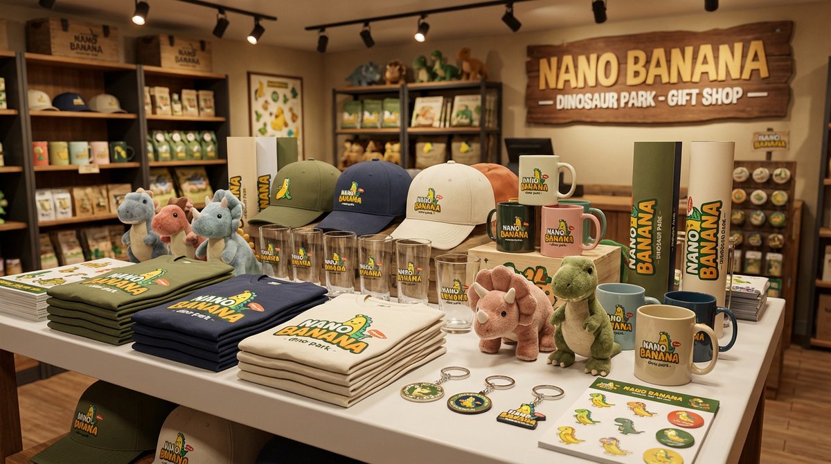 恐龙公园礼品店商品展示 生成效果示例