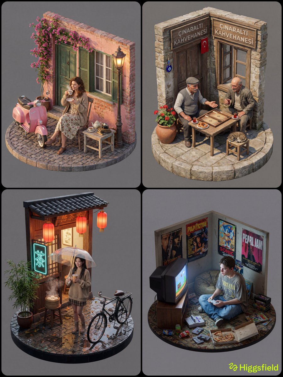 等距 3D 立体模型，具有生动的人体纹理 生成效果示例