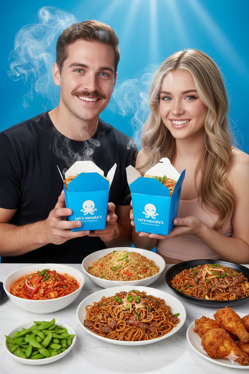 情侣和面盒的充满活力的美食摄影 生成效果示例