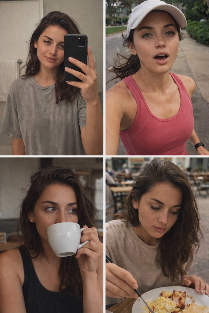 Ana de Armas 每日例行网格提示（身份锁定）- 重复生成效果示例