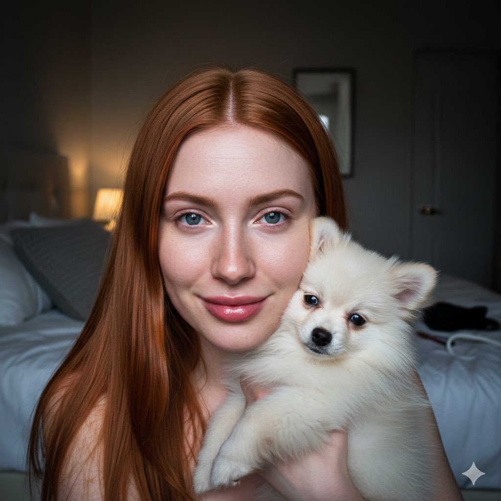 与博美犬小狗的自然抓拍闪光肖像生成效果示例
